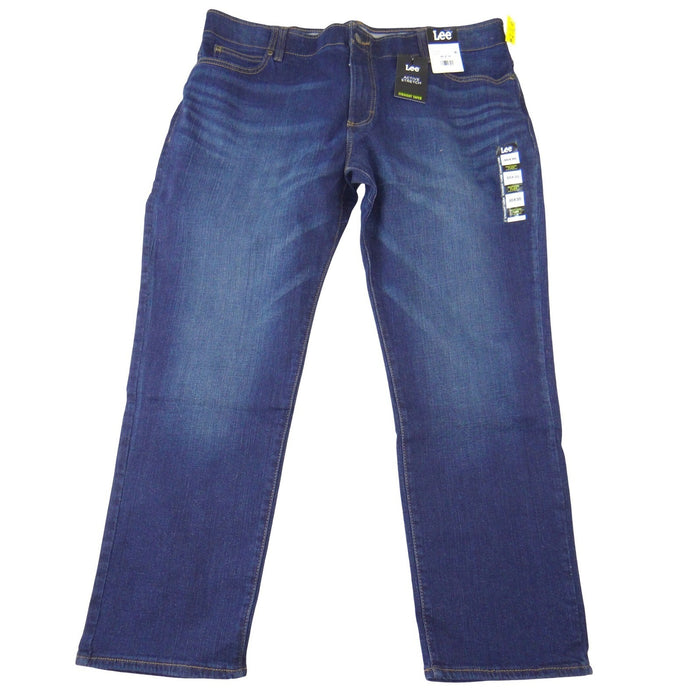 NWT Lee Mens Active Stretch Straight Taper Jeans Dark Wash 40x30 Motion Flex0