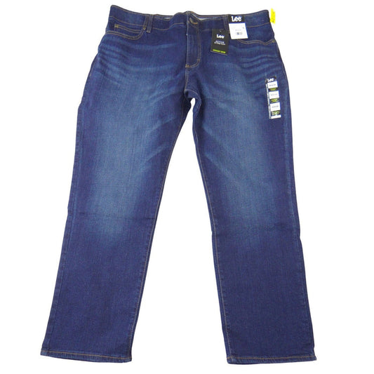 NWT Lee Mens Active Stretch Straight Taper Jeans Dark Wash 40x30 Motion Flex0