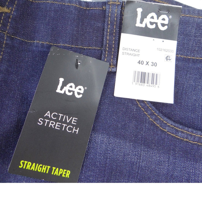 NWT Lee Mens Active Stretch Straight Taper Jeans Dark Wash 40x30 Motion Flex1
