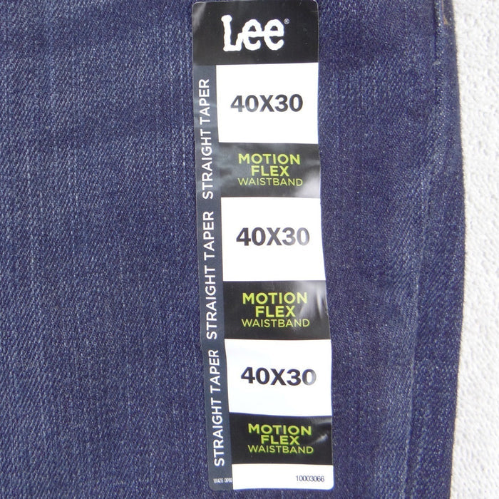 NWT Lee Mens Active Stretch Straight Taper Jeans Dark Wash 40x30 Motion Flex2