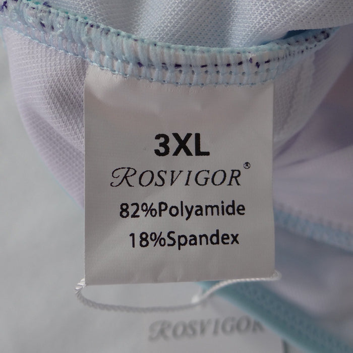 NWT Rosvigor Womens Plus Size 3XL Colorblock Bikini Set Purple Teal High Waist2