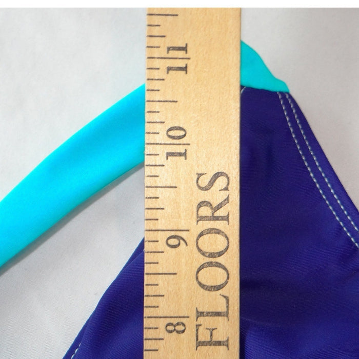 NWT Rosvigor Womens Plus Size 3XL Colorblock Bikini Set Purple Teal High Waist7