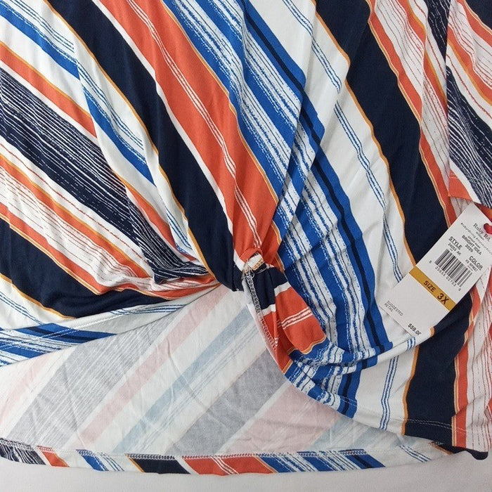 NWT Ruby Rd Woman Bright Idea Striped Twisted Front Top 3X3