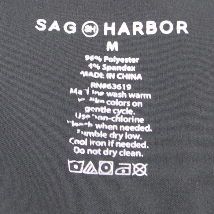 NWT Sag Harbor We Care Black V Neck Scrub Top Medical Uniform 4 Way Stretch Med1