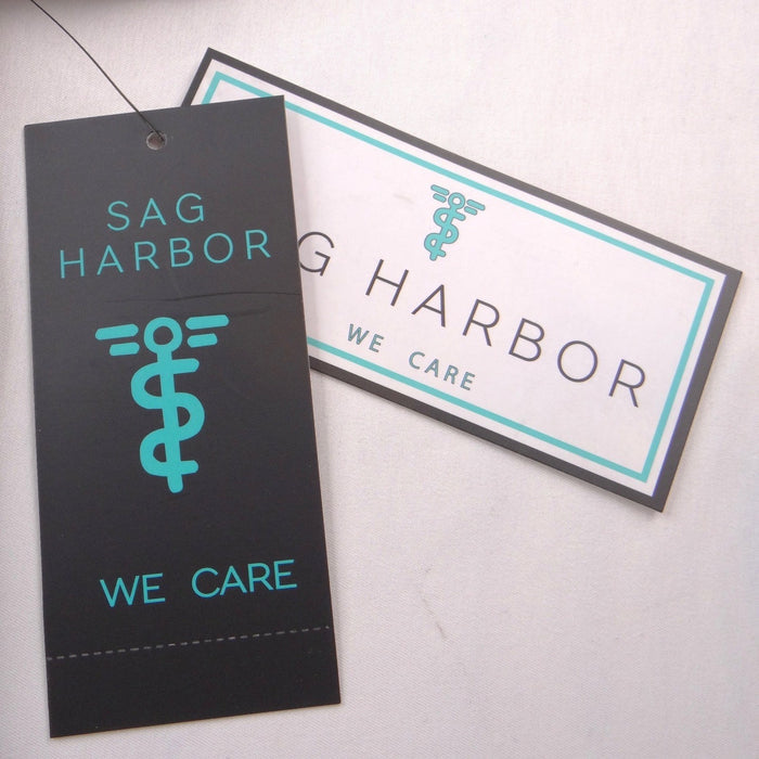 NWT Sag Harbor We Care Black V Neck Scrub Top Medical Uniform 4 Way Stretch Med2