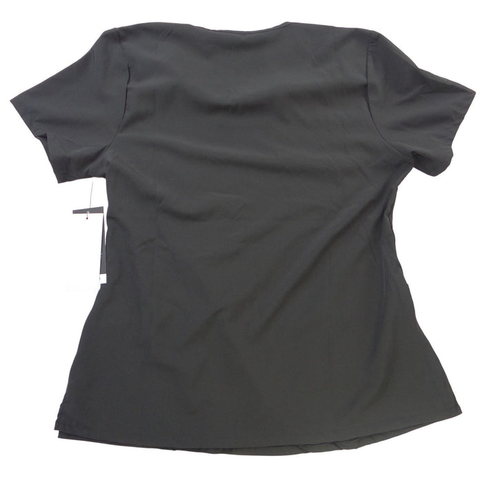 NWT Sag Harbor We Care Black V Neck Scrub Top Medical Uniform 4 Way Stretch Med4