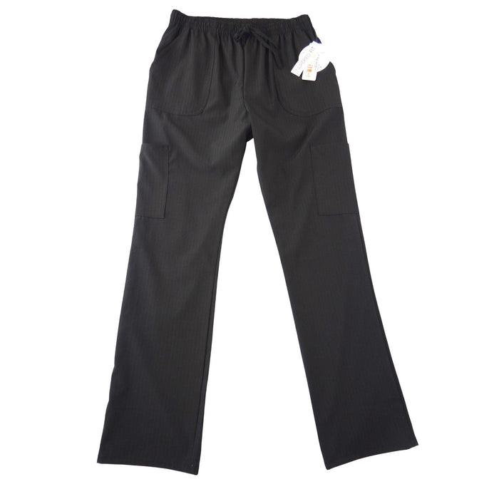 NWT Unique Scrubs Black Cargo Scrub Pants Tapered Fit 4 Way Stretch Size L Women0