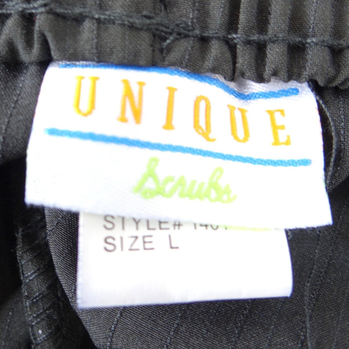 NWT Unique Scrubs Black Cargo Scrub Pants Tapered Fit 4 Way Stretch Size L Women1