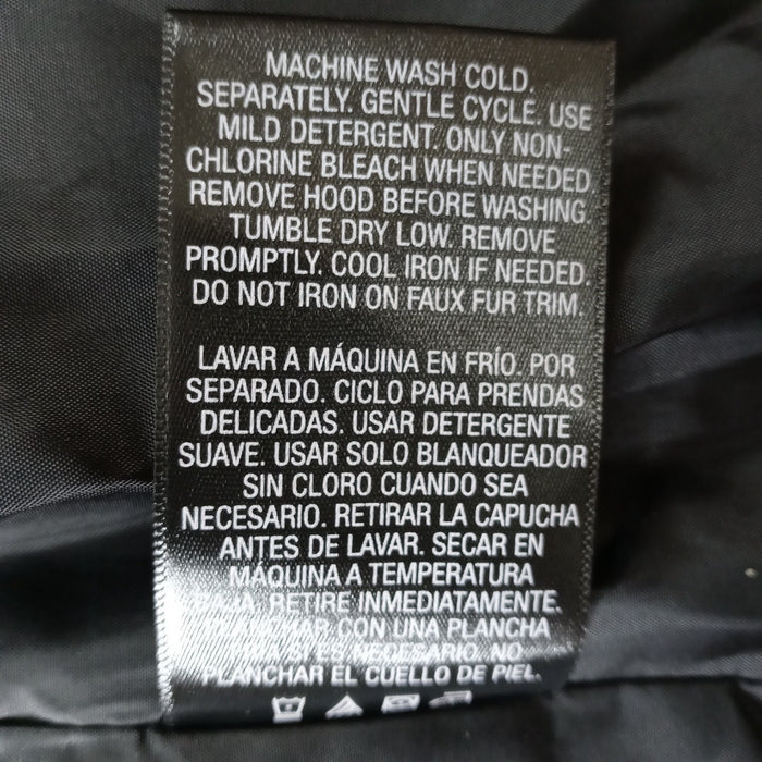 NWT Vintage Womens Black Quilted Long Coat Removable Hood Faux Fur Trim Medium6