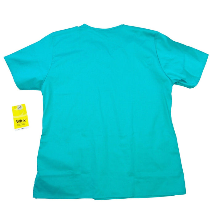 NWT Wink Womens Classic Fit V Neck Scrub Top Teal Blue Medium4
