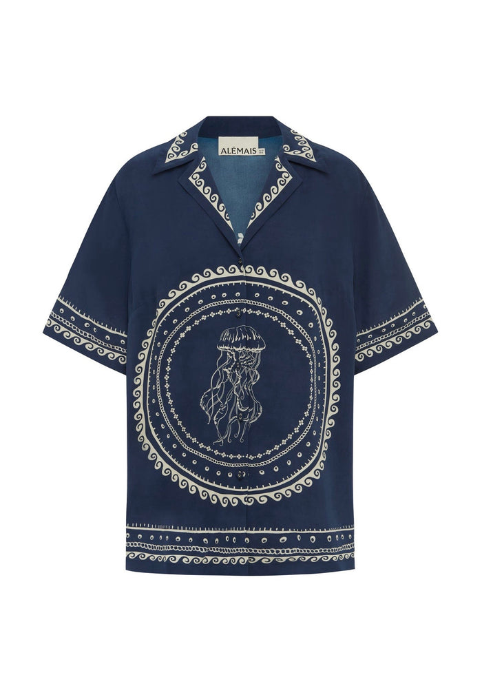 Oceane Silk Shirt (Blue)