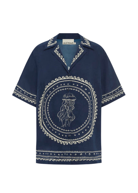 Oceane Silk Shirt (Blue)