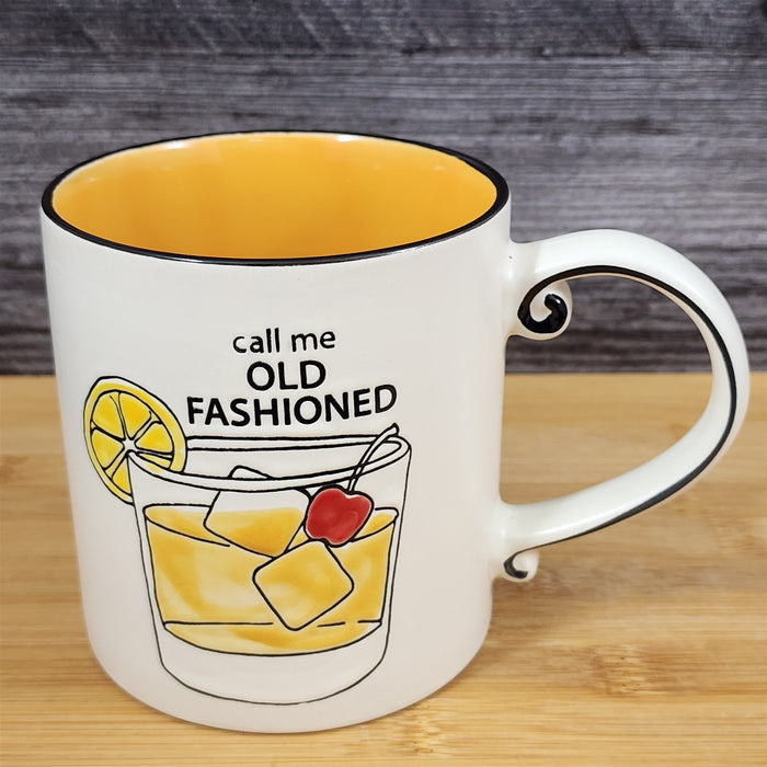 Old Fashioned Drink Lover Mug Summer Humor Retro Coffee Tea Cup 21oz Blue Sky