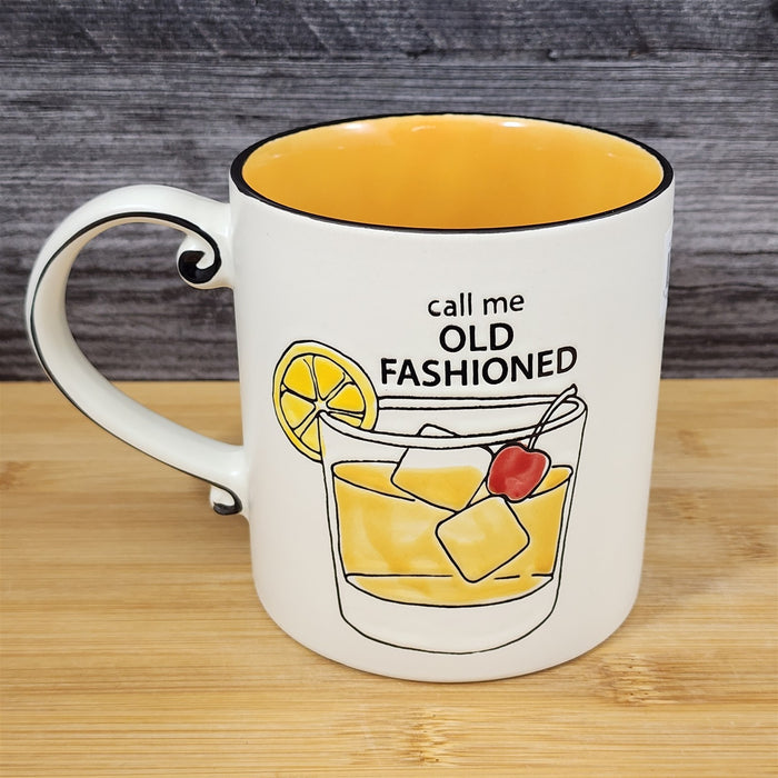 Old Fashioned Drink Lover Mug Summer Humor Retro Coffee Tea Cup 21oz Blue Sky