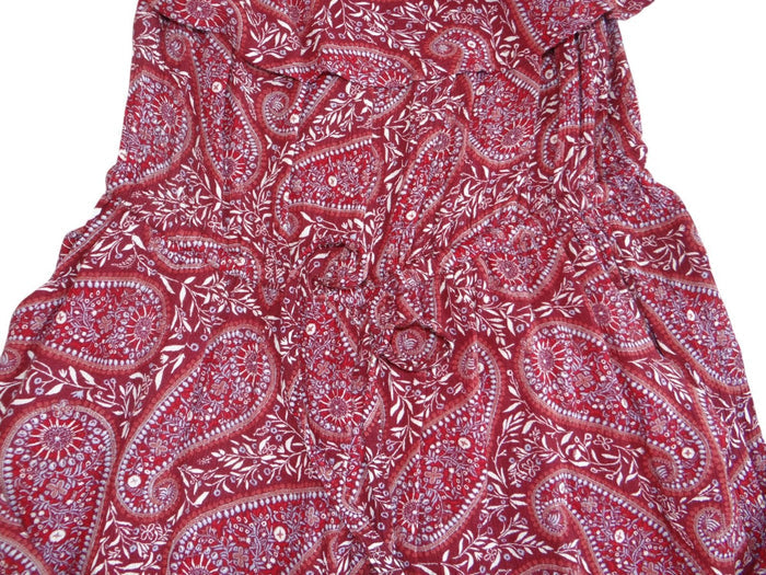 Old Navy Red Paisley Print Off Shoulder Jumpsuit   Size S2