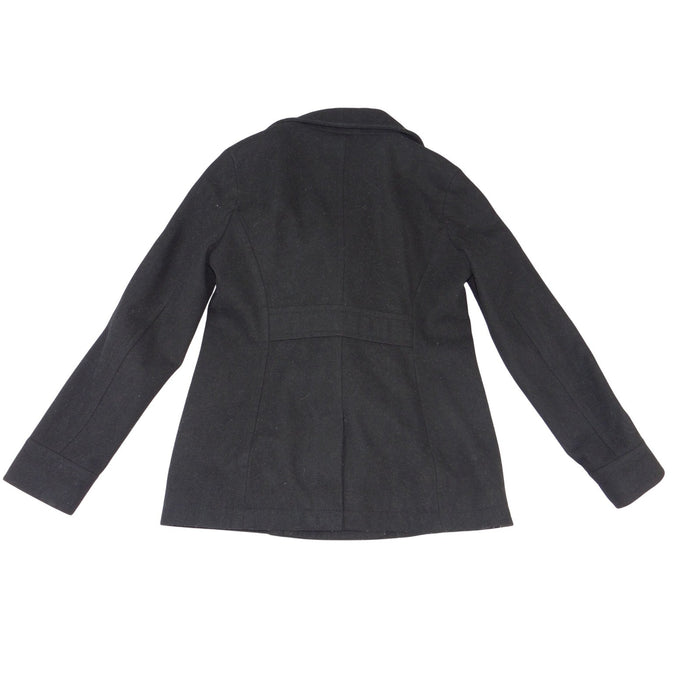 Old Navy Womens Black Wool Blend Double Breasted Pea Coat Jacket Small1