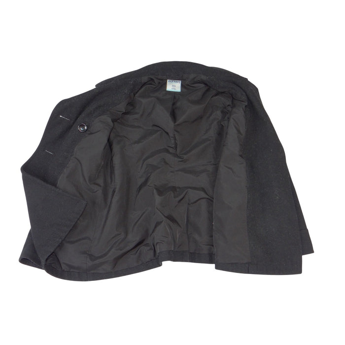 Old Navy Womens Black Wool Blend Double Breasted Pea Coat Jacket Small2