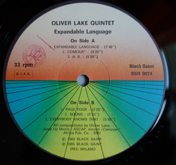 Oliver Lake Quintet - Expandable Language (LP) [Italy] 1st (Near Mint (NM or M-))