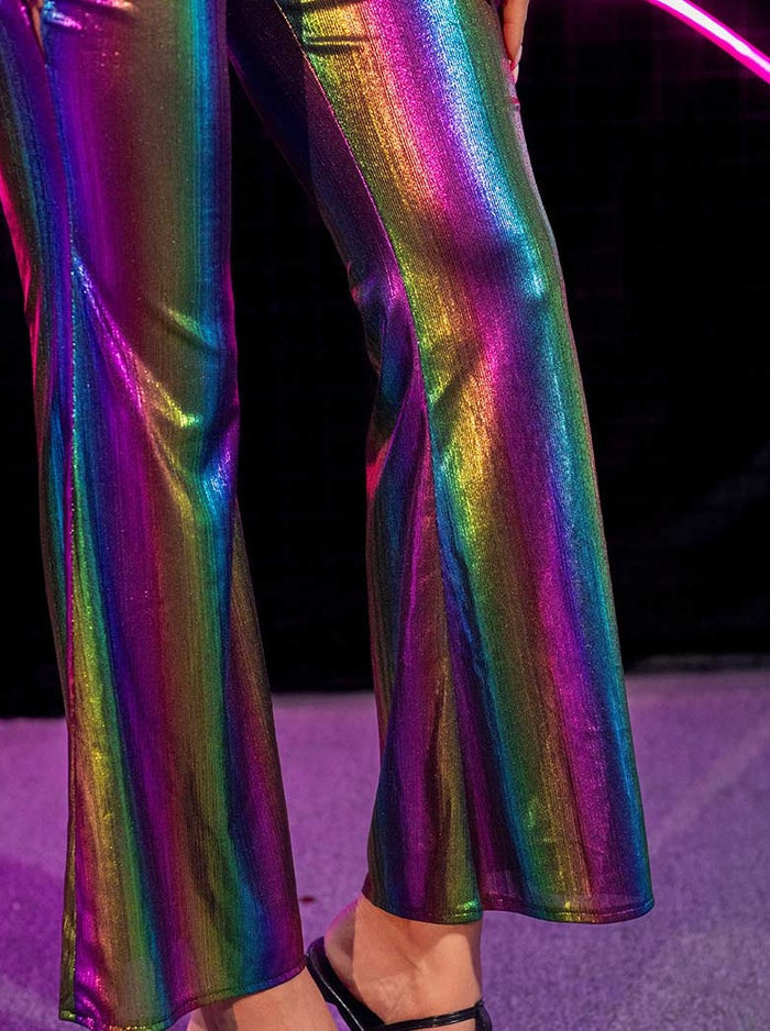 Ombre Reflective Two Piece Pant Set â€?Sexy Nightclub Suit