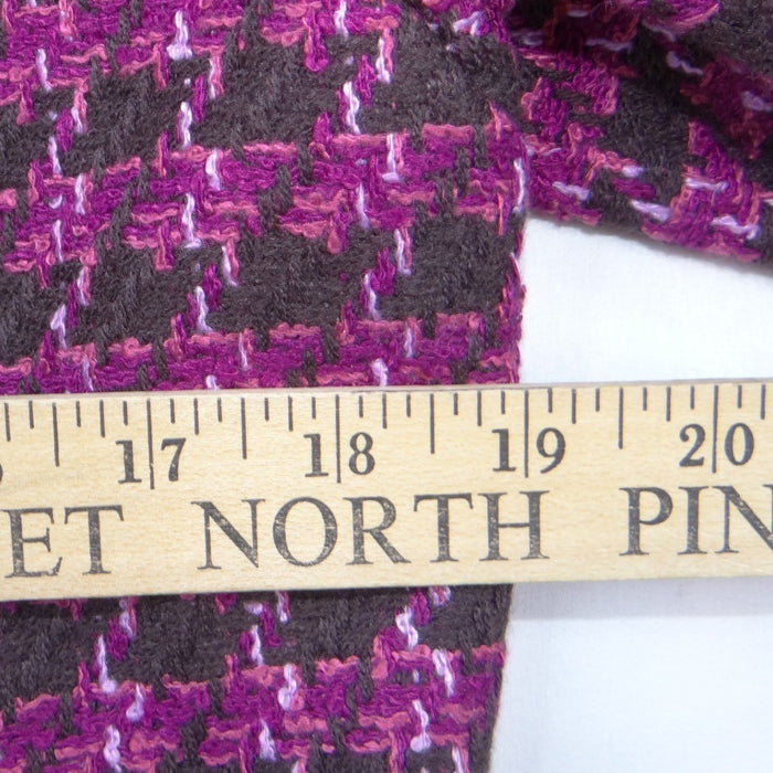 One World Womens Purple Brown Houndstooth Cropped Open Front Jacket Large 19884