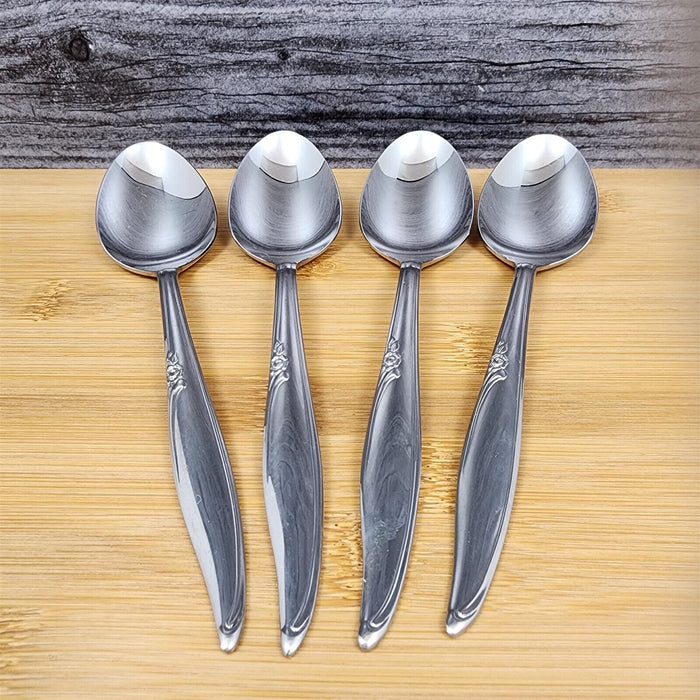 Oneida Kenwood Forever Rose Tablespoon Set of 4 Community Stainless Flatware 7"