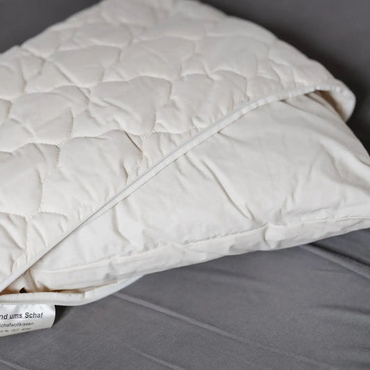 Oreiller naturel en laine de mouton et coton biologique Saling 40x60 cm