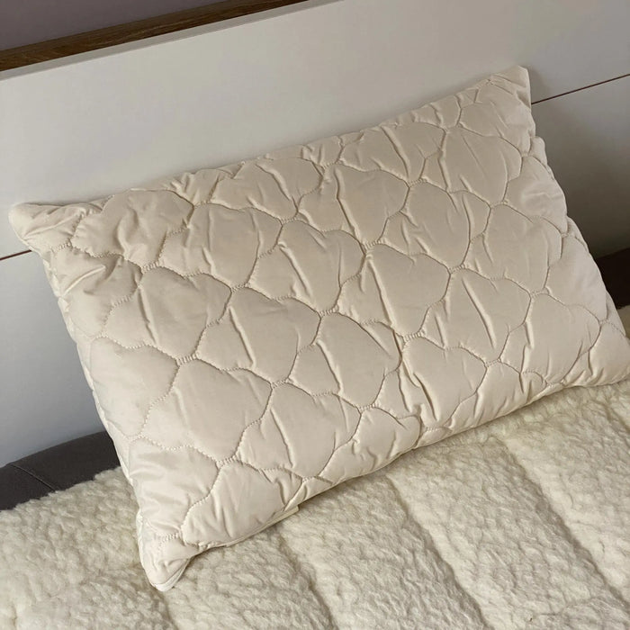 Oreiller naturel en laine de mouton et coton biologique Saling 40x60 cm