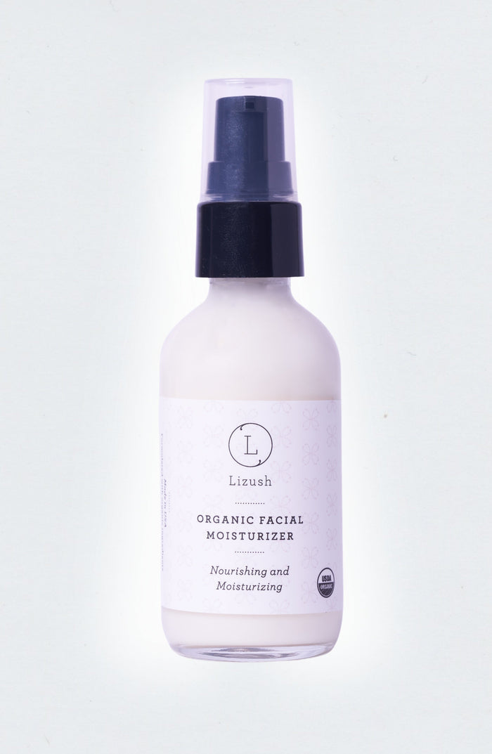 close up of Organic Facial Moisturizer - Natural nourishing face cream jar overview | Lizush