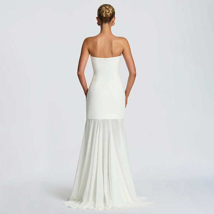 Orya Dress With Stole - White