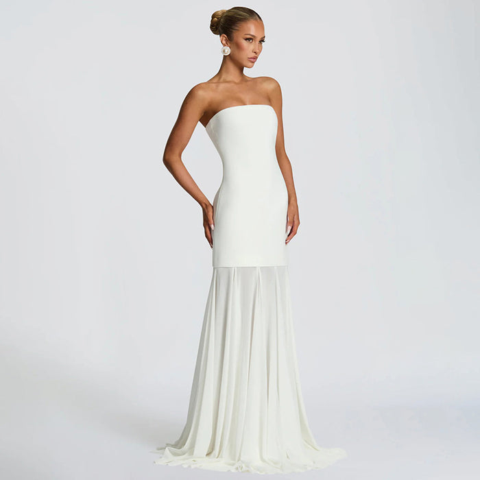 Orya Dress With Stole - White