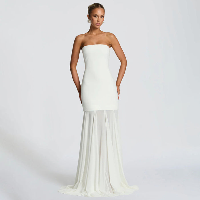 Orya Dress With Stole - White