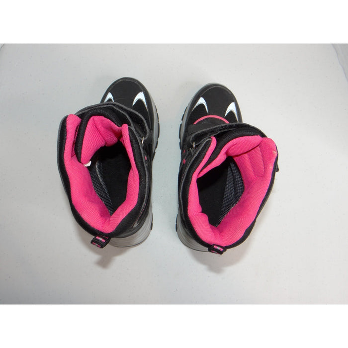 Ovekos Girls Black Pink Triple Strap Reflective Winter Snow Boots Size 316