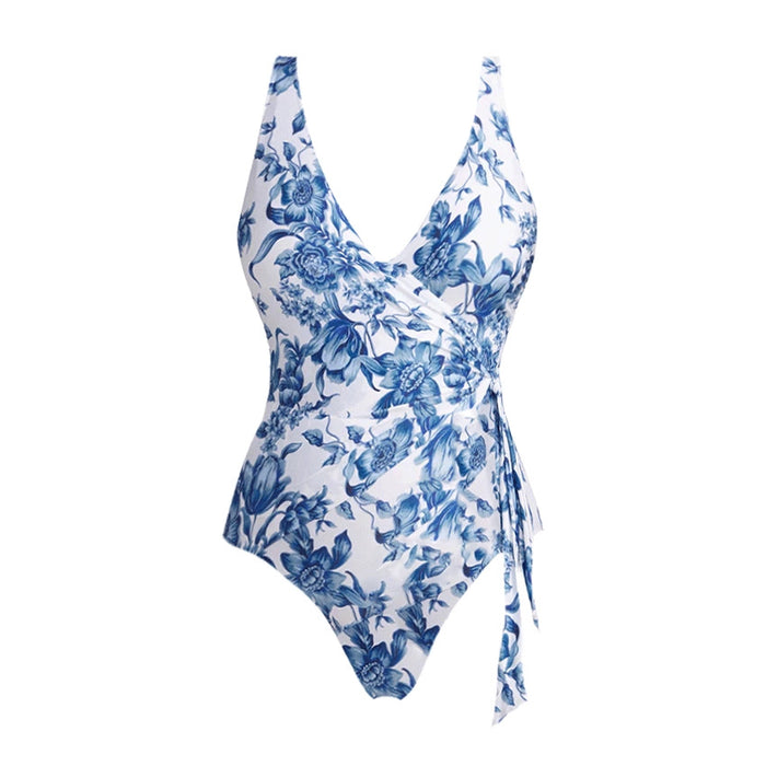 Pacific V-Neck Swimsuit  - Blue