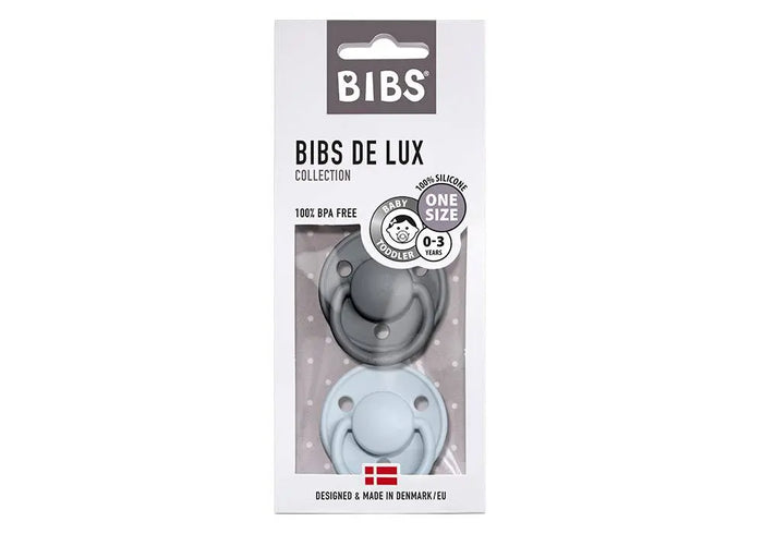 Pack de 2 tétines en silicone De Lux Bibs, retrouvez la fameuse tétine Bibs en version silicone pour les bébés de 0 à 3 ans