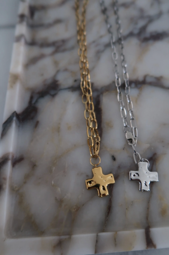 Paperclip Cross Necklace
