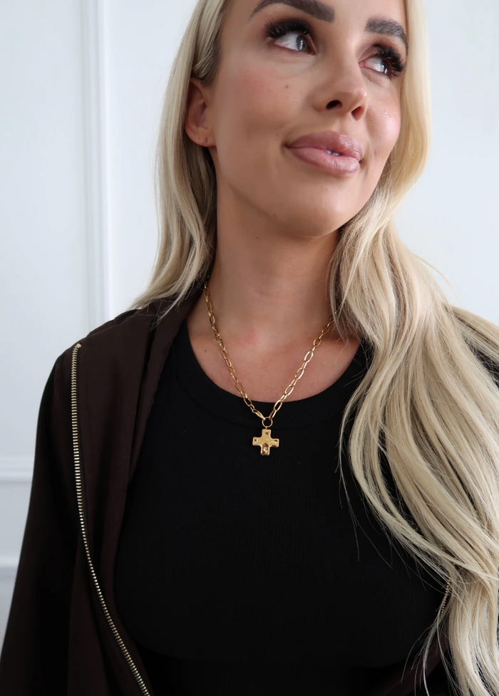 Paperclip Cross Necklace