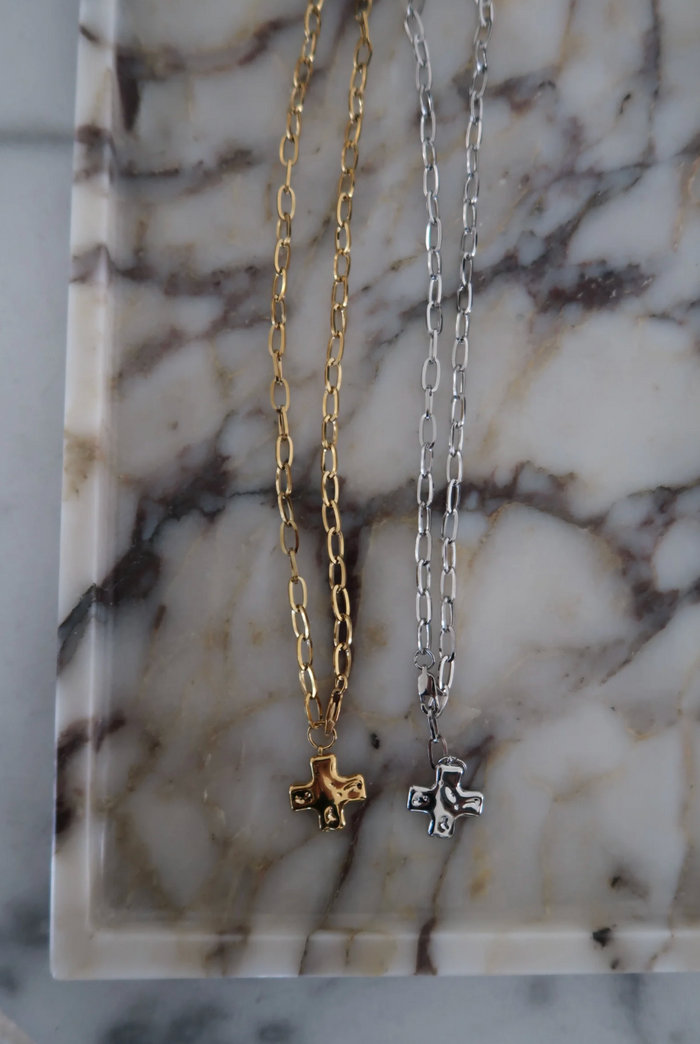 Paperclip Cross Necklace