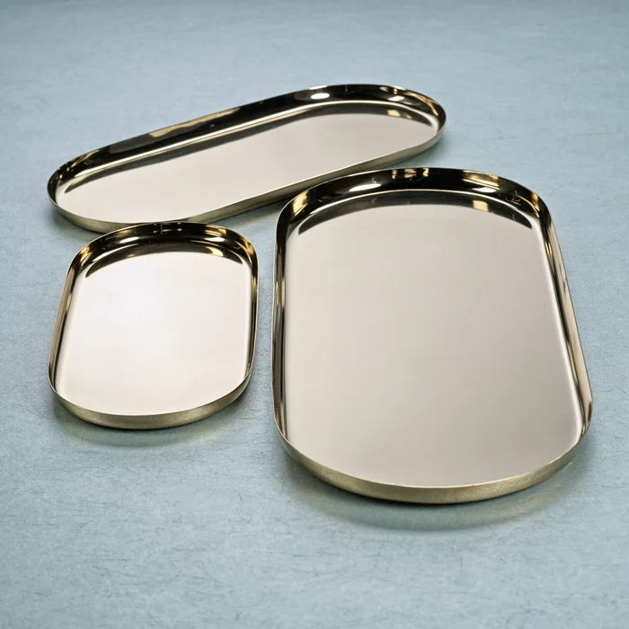 PARK LANE VERSATILE OVAL TRAY GOLD LARGE