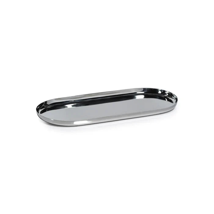 PARK LANE VERSATILE OVAL TRAY POLISHED NICKEL LARGE