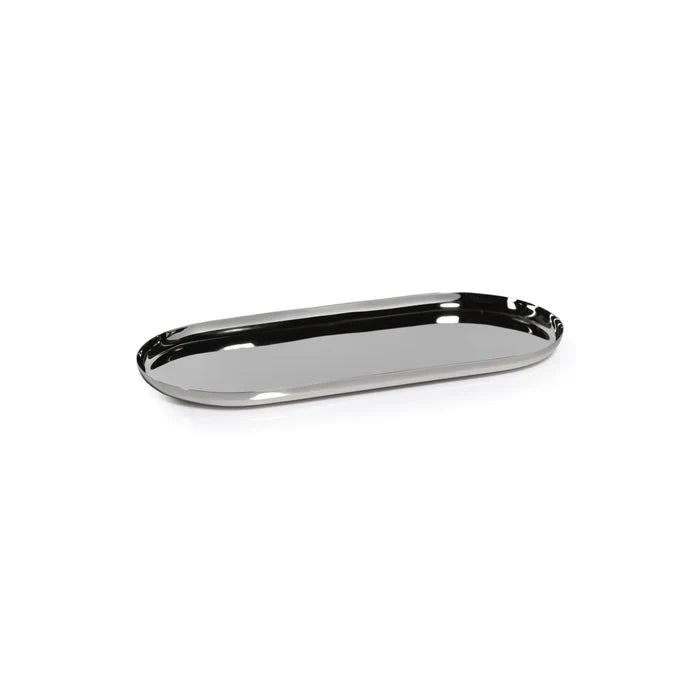 PARK LANE VERSATILE OVAL TRAY POLISHED NICKEL MEDIUM