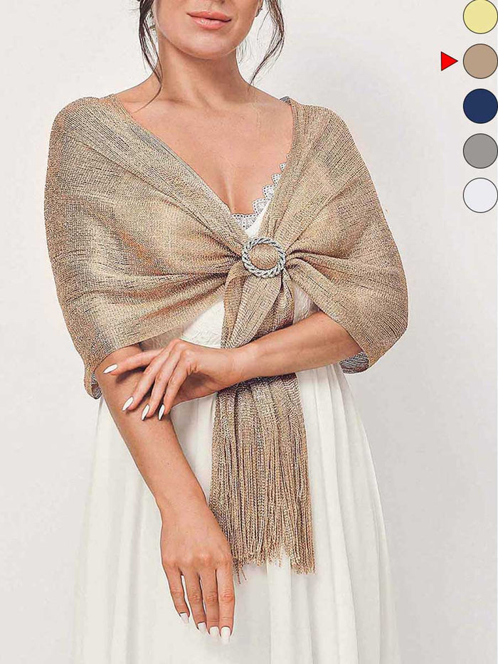 Party Scarf with Crystal Buckle Tassels