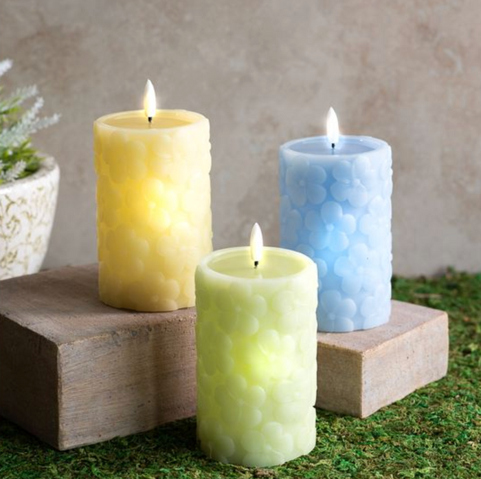 Pastel LED Pillar Candle Set