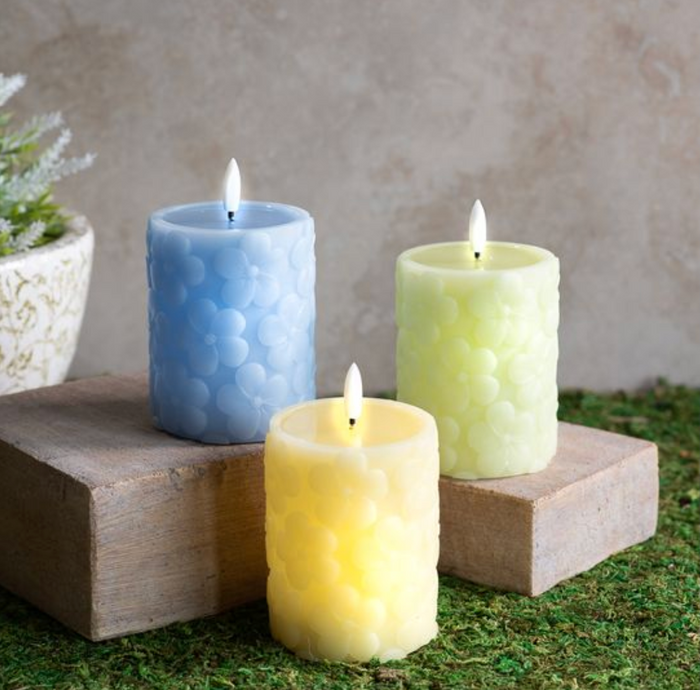 Pastel LED Pillar Candle Set