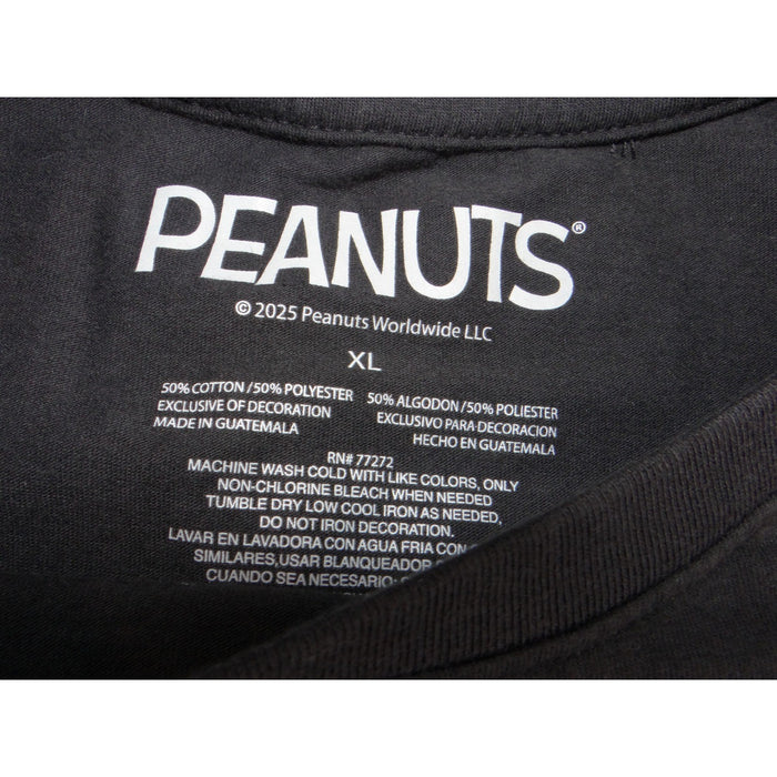 Peanuts Snoopy Bow Womens XL T Shirt Black 50/50 Cotton Polyester2