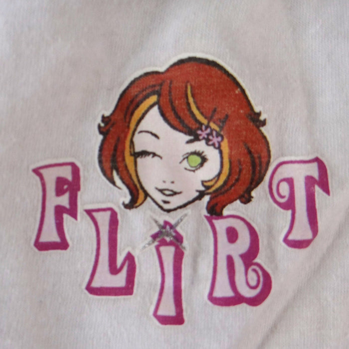 Peeping Tom Flirt Graphic Camisole Tank Top White Pink Y2K Anime Girl Large3