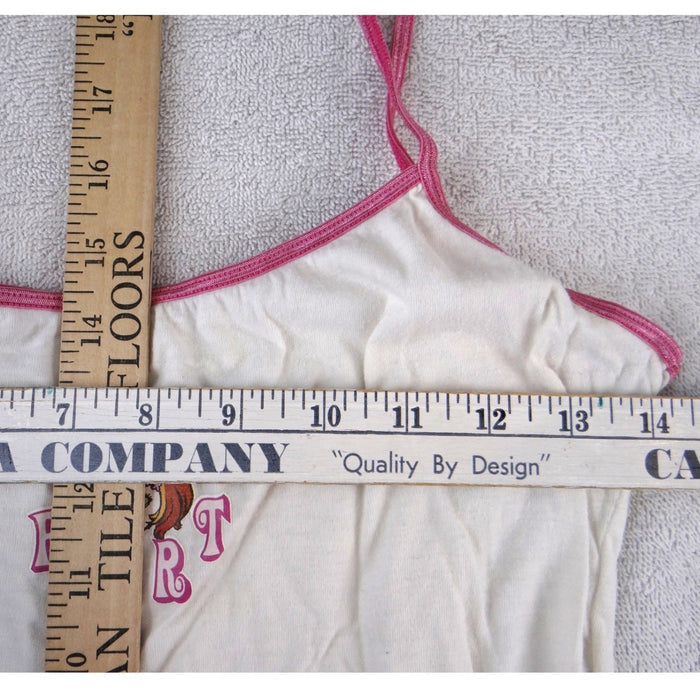 Peeping Tom Flirt Graphic Camisole Tank Top White Pink Y2K Anime Girl Large4
