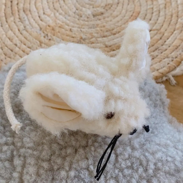 Petite souris en laine vierge Sassoupi