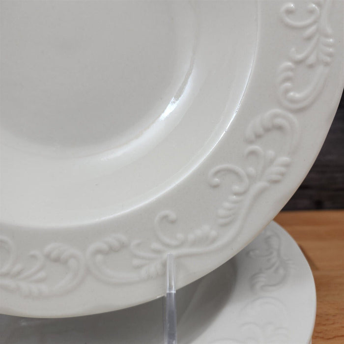 Pfaltzgraff Charlotte Soup Bowls Set of 4 Coupe Cereal White Dinnerware 9" 23cm