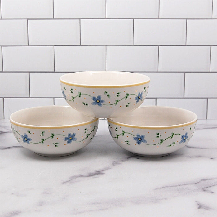 Pfaltzgraff Melissa Bowls Floral Set of 3 Soup Coupe Cereal Ceramic Dinnerware