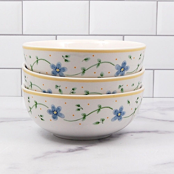 Pfaltzgraff Melissa Bowls Floral Set of 3 Soup Coupe Cereal Ceramic Dinnerware